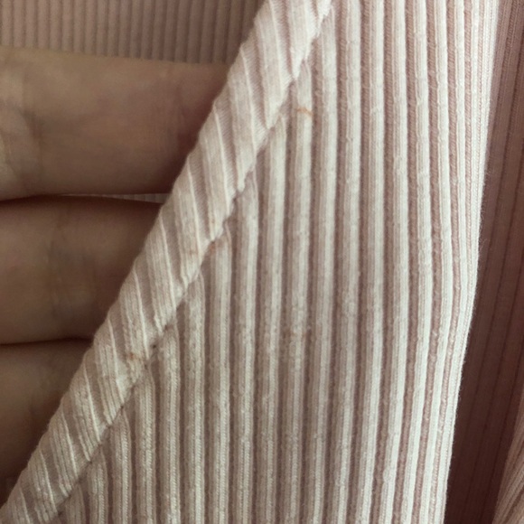 Topshop Asymmetric Dusty Pink Ribbed Wrap Top - Picture 8 of 8